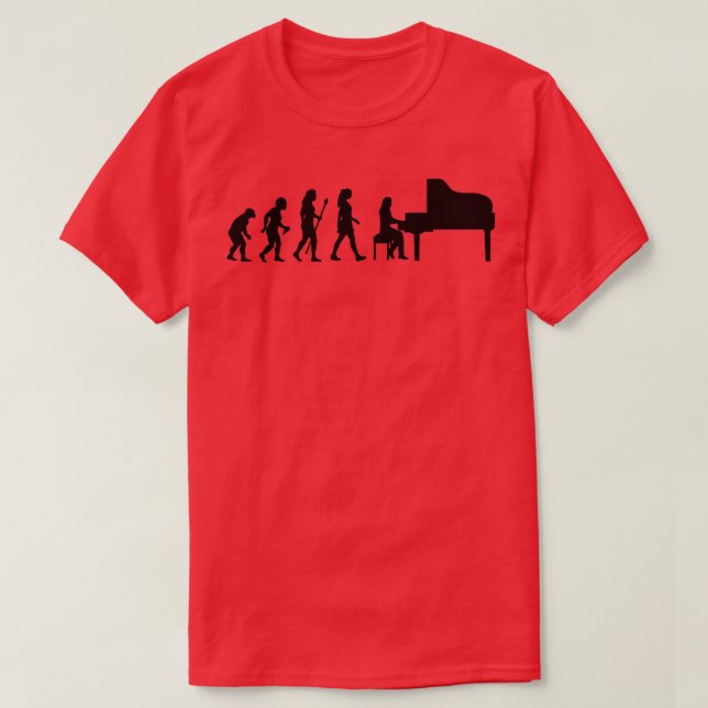 T-shirt L'Évolution Du Piano Des Femmes Du Pianiste (Design devant)