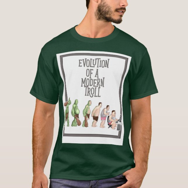 T-shirt L'évolution du troll moderne (Devant)