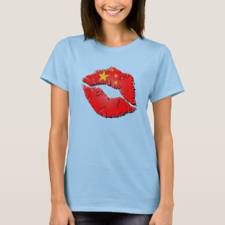 T-shirt Lèvres à drapeau chinois