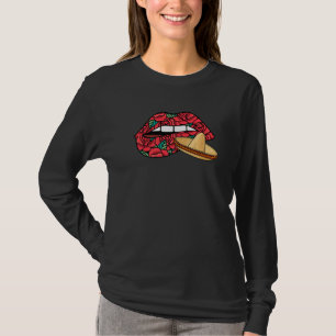 T-shirt Lèvres Bips Dia De Los Muertos Mexicain Sombrero D