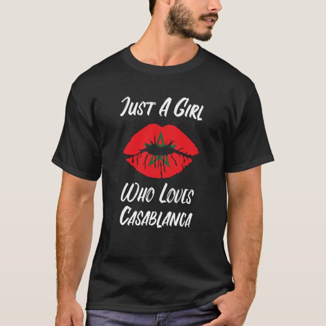 T-shirt Lèvres Bouche Aimer Marocain Drapeau Casablanca (Devant)