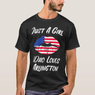 T-shirt Lèvres Bouche Amour Drapeau Américain Arlington