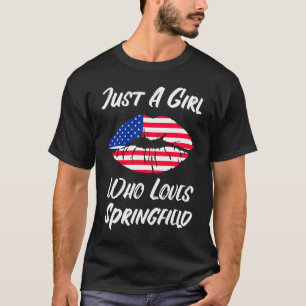 T-shirt Lèvres Bouche Amour Drapeau Américain Springfield