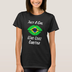 T-shirt Lèvres Bouche Amour Drapeau Brésilien Curitiba