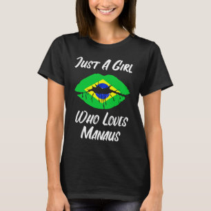 T-shirt Lèvres Bouche Amour Drapeau Brésilien Manaus