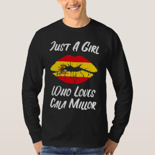T-shirt Lèvres Bouche Amour Drapeau Espagnol Cala Millor