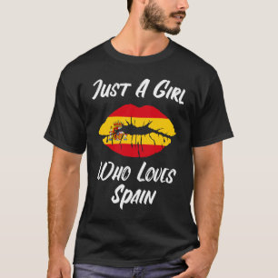 T-shirt Lèvres Bouche Amour drapeau espagnol Espagne