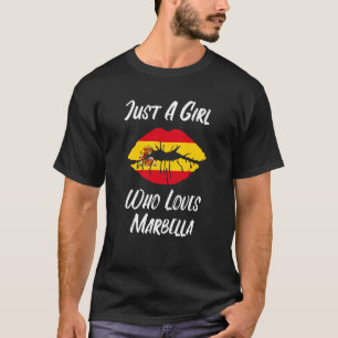 T-shirt Lèvres Bouche Amour Drapeau Espagnol Marbella