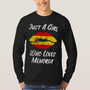 T-shirt Lèvres Bouche Amour Drapeau Espagnol Menorca