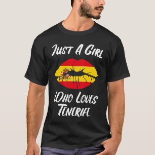T-shirt Lèvres Bouche Amour drapeau espagnol Tenerife