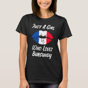 T-shirt Lèvres Bouche Amour Drapeau Français Bourgogne