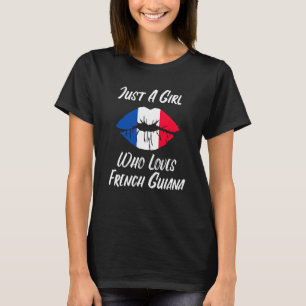 T-shirt Lèvres Bouche Amour Drapeau Français Guyane