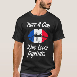 T-shirt Lèvres Bouche Amour Drapeau Français Pyrénées