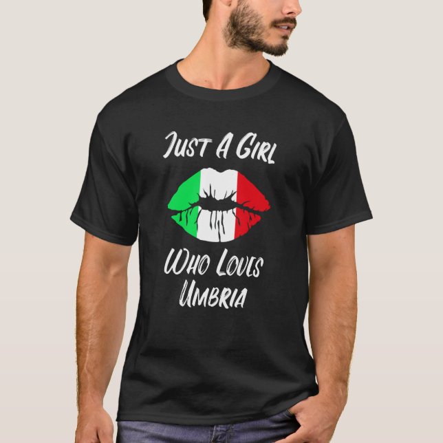 T-shirt Lèvres Bouche Amour Drapeau Italien Ombrie (Devant)