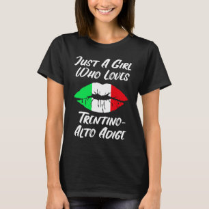 T-shirt Lèvres Bouche Amour Drapeau Italien Trentin-Haut-A