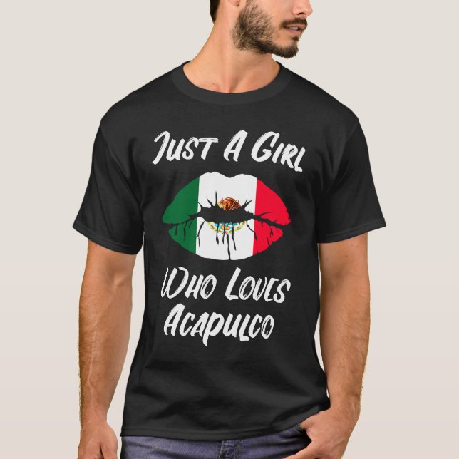 T-shirt Lèvres Bouche Amour Drapeau Mexicain Acapulco (Devant)