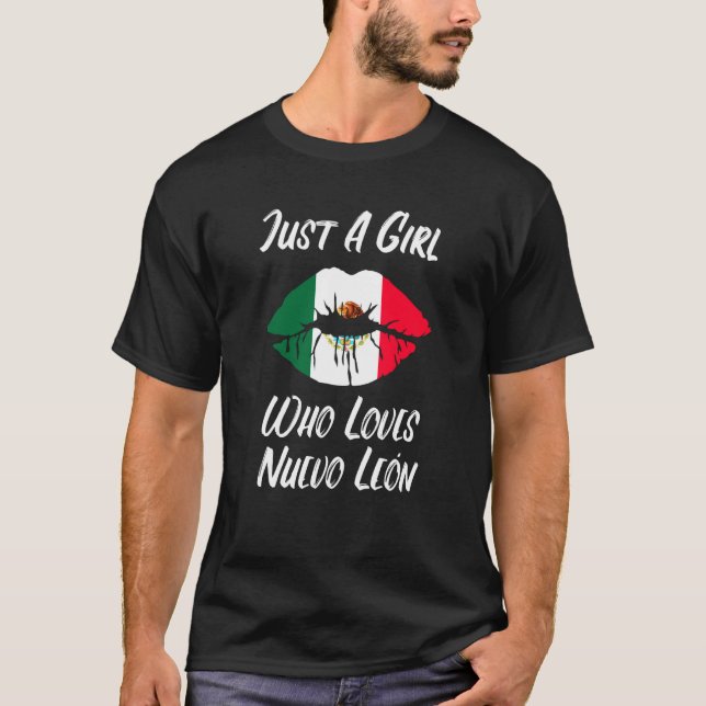 T-shirt Lèvres Bouche Amour Drapeau Mexicain Nuevo Leon (Devant)