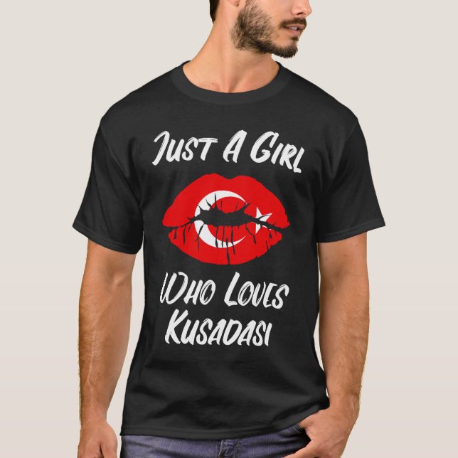 T-shirt Lèvres Bouche Amour Drapeau turc Kusadasi (Devant)