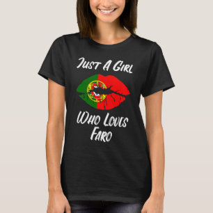 T-shirt Lèvres Bouche Amour Portugais Drapeau Faro