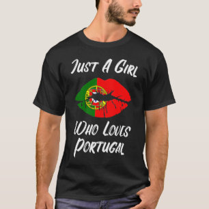 T-shirt Lèvres Bouche Amour Portugais Drapeau Portugal