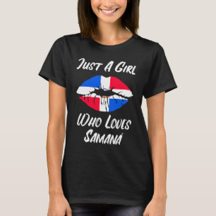 T-shirt Lèvres Bouche Amour République Dominicaine Drapeau