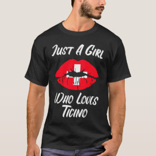 T-shirt Lèvres Bouche Amour Suisse Drapeau Tessin