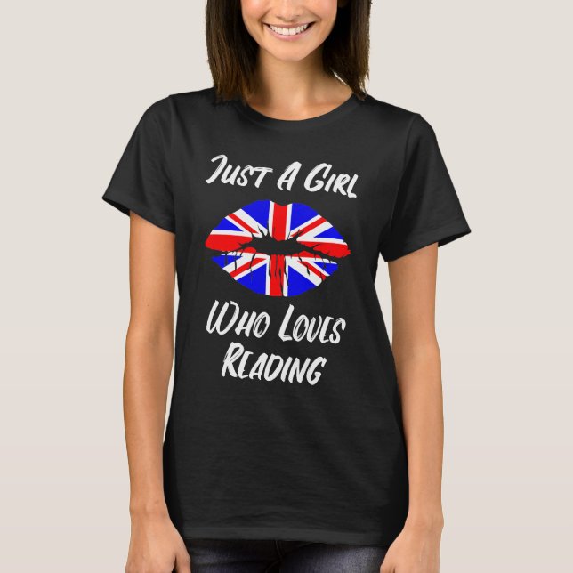 T-shirt Lèvres Bouche Amour Union Jack Drapeau Lecture (Devant)