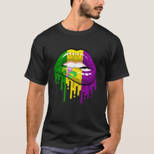T-shirt Lèvres Costume Femmes Fleur De Lis Mardi Gras