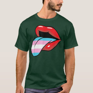 T-shirt Lèvres et langue transgenres LGBT-Q Fierté transge