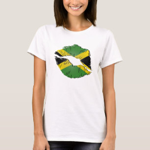 T-shirt Lèvres jamaïcaines de drapeau