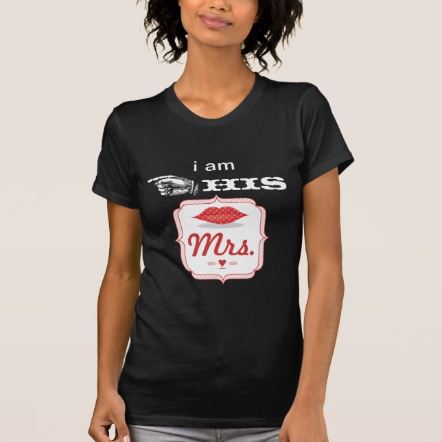 T-shirt Lèvres Je suis son Mme Photo Props (Devant)