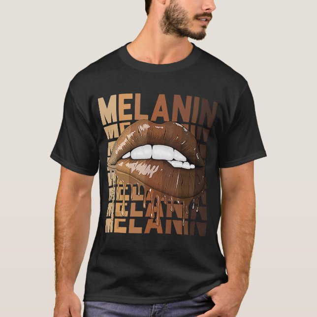 T-shirt Lèvres Lèvres Black History Queen BHM Melanin (Devant)
