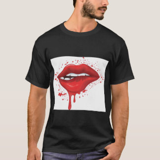 T-Shirt Lèvres Mordues – Audacieux, Élégant & Sans