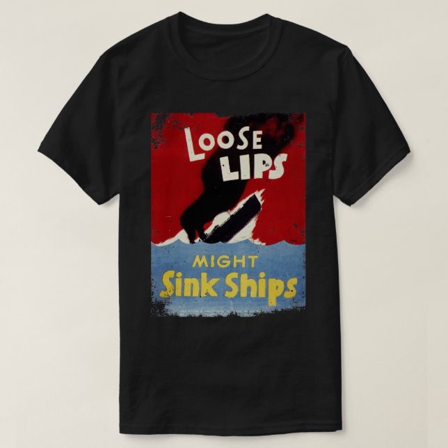 T-shirt Lèvres Perdues pourraient Éclater des navires 2ÈME (Design devant)
