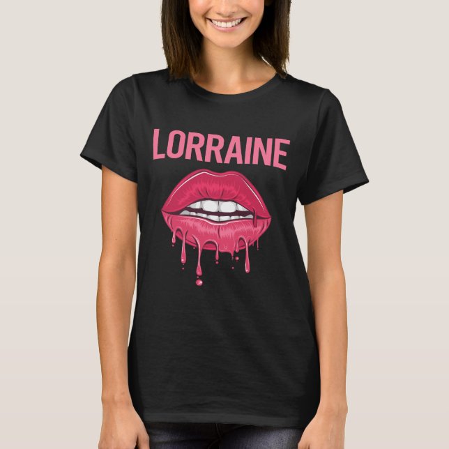 T-shirt Lèvres roses - Lorraine Nom (Devant)
