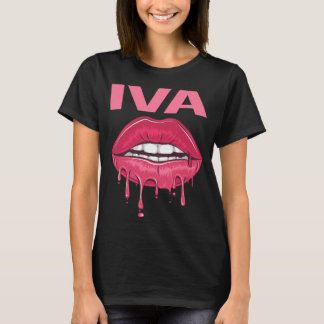 T-shirt Lèvres roses - Nom Iva
