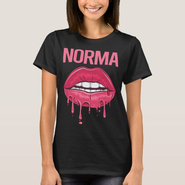 T-shirt Lèvres roses - Nom Norma (Devant)
