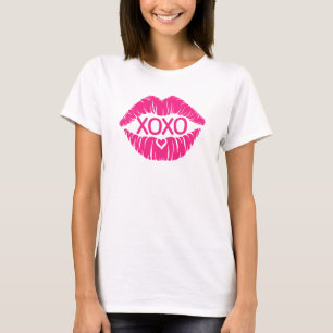 T-shirt Lèvres roses XOXO, Lèvres Jour Valentines Kiss