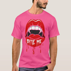 T-shirt Lèvres style Halloween Bite Me
