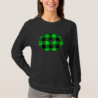 T-shirt Lèvres vertes Lèvres Plaid Buffalo Lucky St Patric