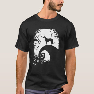 T-shirt Lévrier Halloween sous la lumière de la lune Chien