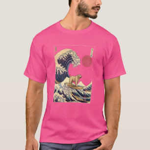 T-shirt Lévrier Irlandais Vague Japonaise Kanagawa Chien d