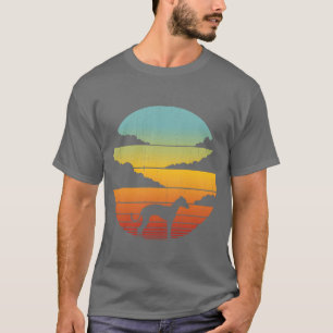 T-shirt Lévrier italien années 60 70 Coucher de soleil Fam