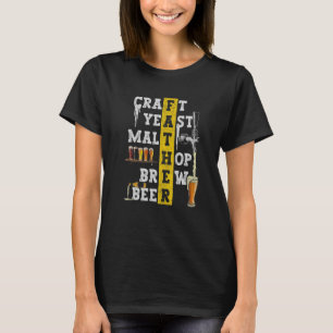 T-shirt Levure d'artisanat Malt Hop Brew Bière papa brasse