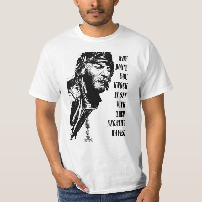 T-shirt L'excentrique indique (noir et blanc) (Devant)