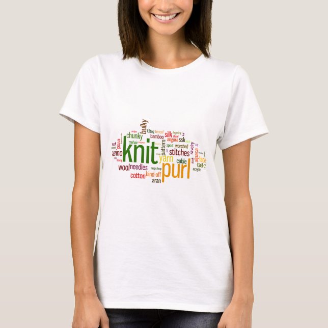 T-shirt Lexique de tricot de maille de Knit pour des (Devant)