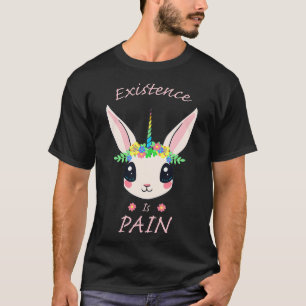 T-shirt L'existence est la douleur Nihiliste Rabbit Rainbo