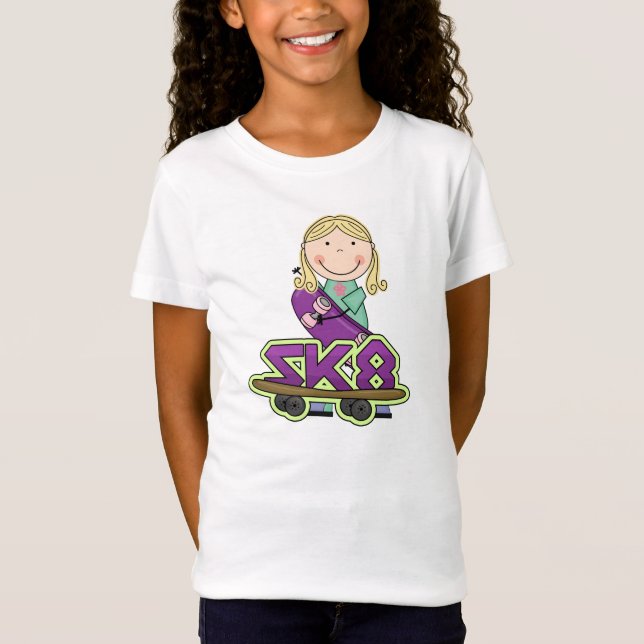 T-Shirt L'extrémité de fille de planchiste folâtre le (Devant)