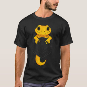 T-shirt Lézard drôle regardant dans la poche Gecko léopard