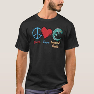 T-shirt lézard Peace Love léopard gecko pour femmes 1